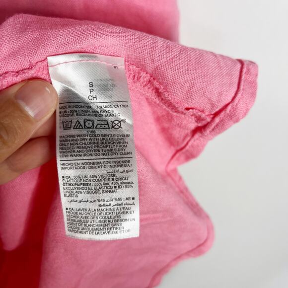 Old Navy S Pink Fit and Flare Tie Shoulder Mini Cami Dress Sparkle Berry Square - Picture 9 of 12